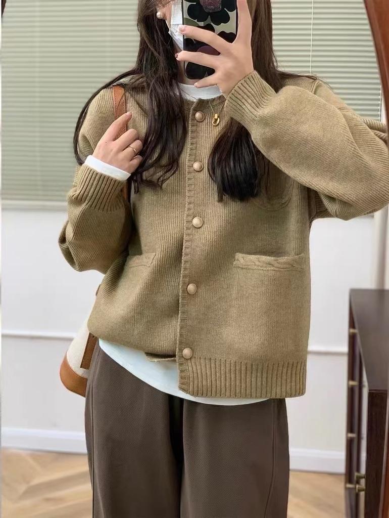 Gentle Knitted Cardigan Women's Top Autumn and Winter New Loose Sweater Jacket Women