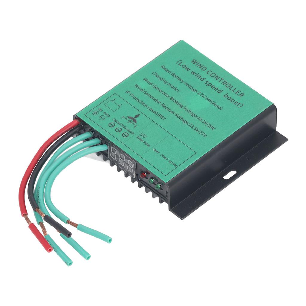MPPT Vindturbin Ladekontroller 100W‑600W 12V 24V Auto Match IP67 Vanntett Universell Generator Lavspenning Boost