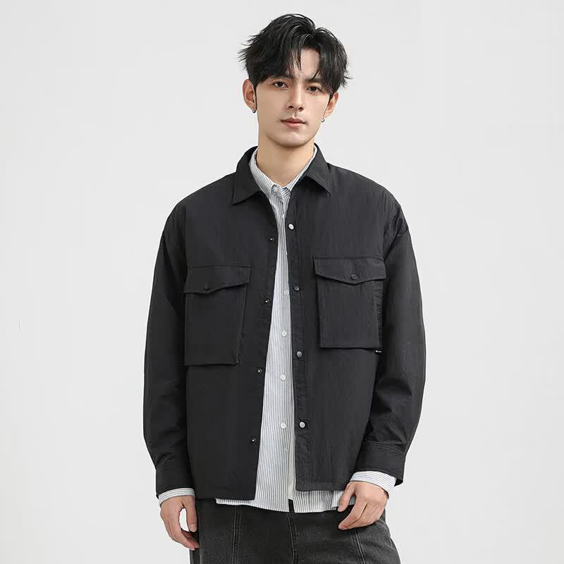 Men s Casual Lapel Workwear Jacket 2XL