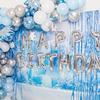 149Pcs Ice Snow Frozen Theme Balloon Garland Arch Kit Double Layered Balloons Metallic Blue Snowflake Balloons for Birthday Party Baby Shower Wedding