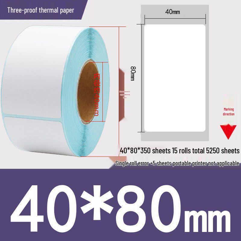 Thermal Self-Adhesive Barcode Print Labels for Logistics and Supermarket Scales (Sizes: 100 To 20)