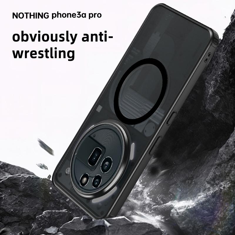 Translucent Shockproof Case For Nothing Phone 3A Pro 6.67 inches TPU Matte Frame Magnetic Wireless Charging Plastic Back Cover