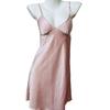 Women's Satin Chiffon Silk Nightgown with Adjustable Straps and Chest Pad