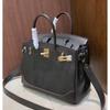 Haute Couture Version European and American Retro Handmade Fubao Leather Splicing Lace Platinum Bag Leather Handbag Shoulder Messenger Bag Women