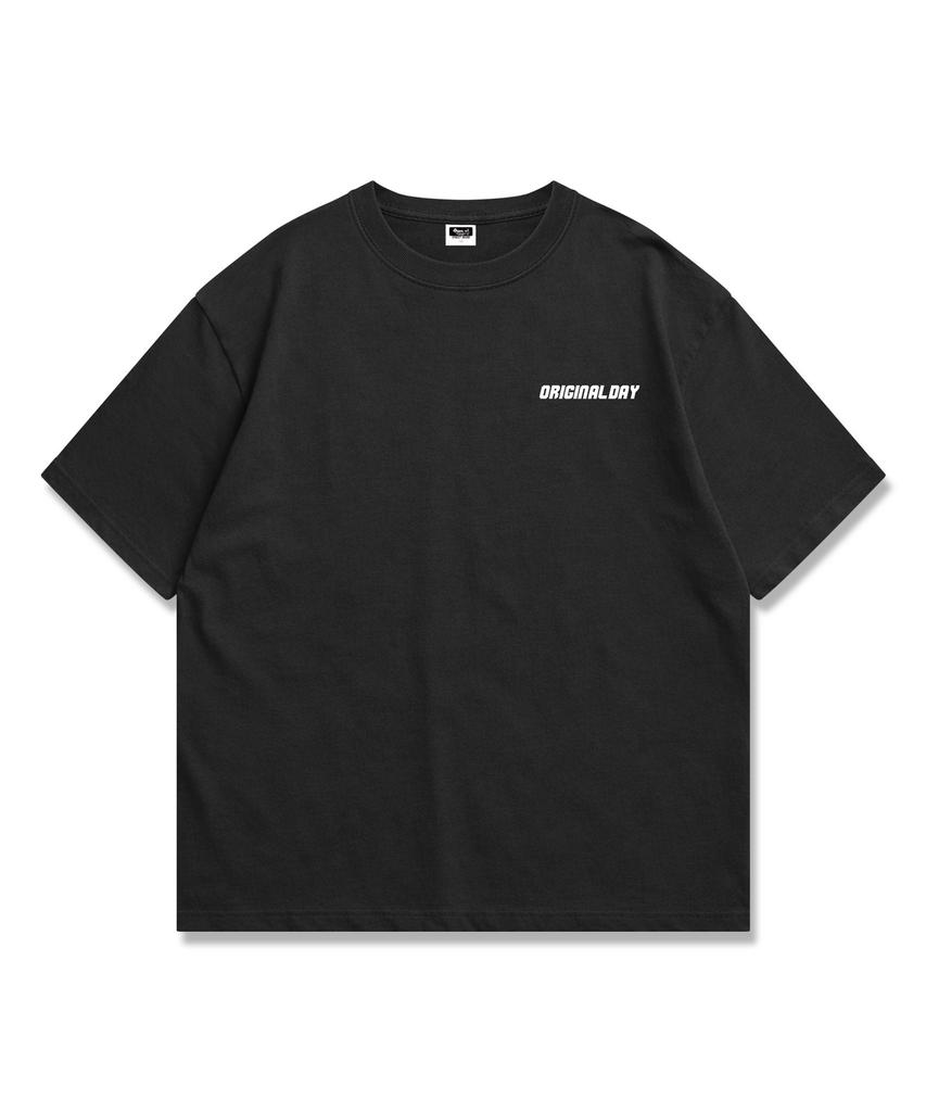 Original Day Gothic Flower Oversized Short Sleeve T-Shirt Unisex Black