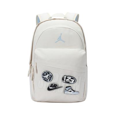 Velcro Badge Casual Fashion Polyester Medium Backpack Unisex Backpack Off-White JD2533232PS-003