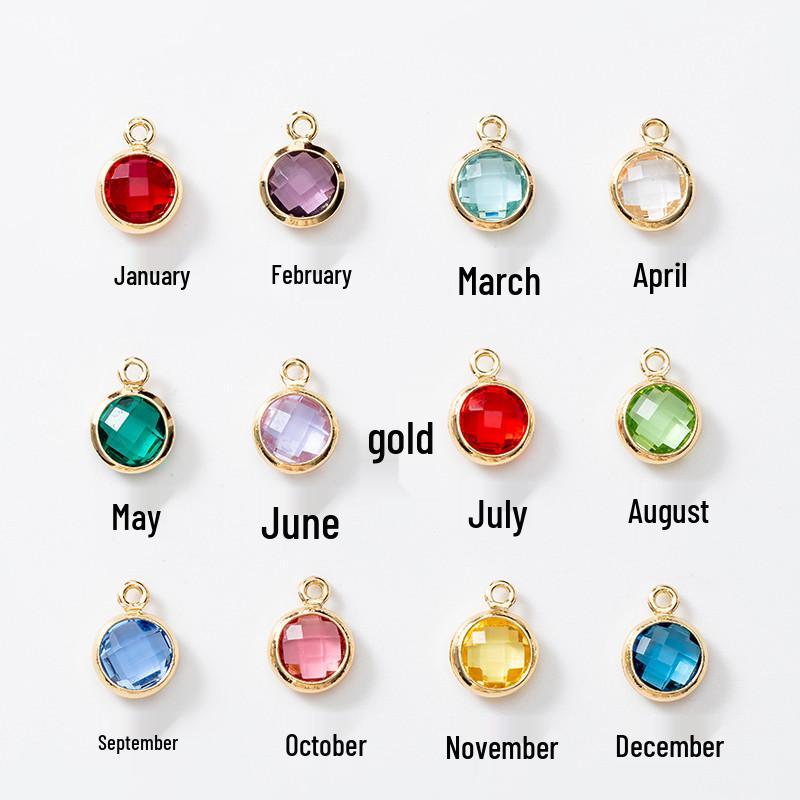 6mm Single Pendant Birthstone Jewelry - 12 Colors DIY Necklace & Earrings with K9 Glass