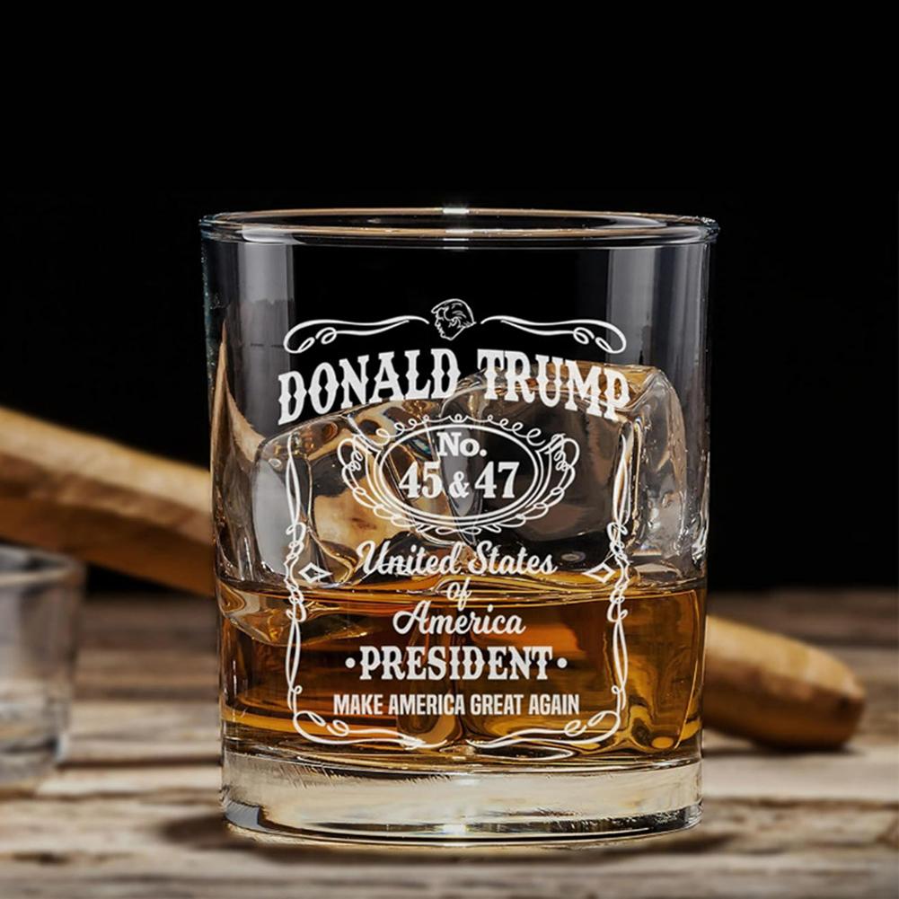 Donald-Trump Presidency Whiskey Glass President-Trump Lasers Engraved Whiskey Glass Present For Trump-Supporters