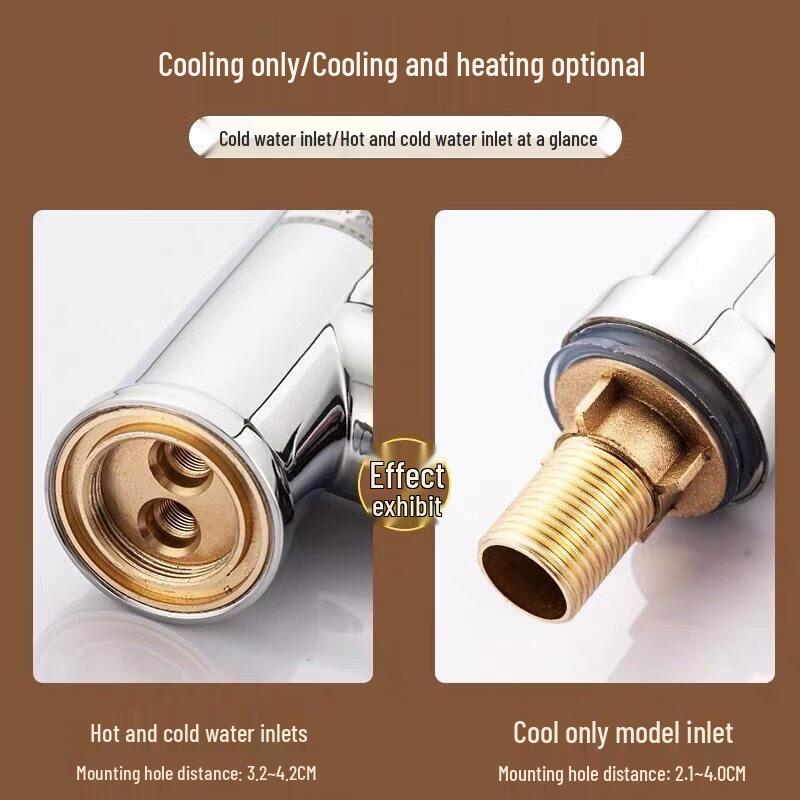 HANDUNYOU All-Copper Deck-Mounted Bathroom Basin Faucet