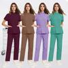 Set da lavoro alla moda con zip e colletto alto per donna e uomo, camici medici per infermieri, pantaloni taglie forti, tuta da lavoro per dentista e infermiere, bellissimi indumenti da lavoro