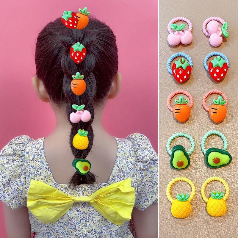 10PCS Cartoon Animals Cute Hair Bands Girls Elastic Rubber Band Headwear Hair Accessories Kids Headband Ornaments Kids Hair Ties