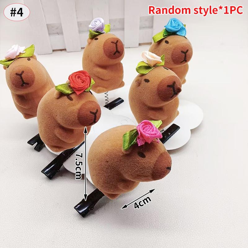 10-100PCS Cartoon Funny Capybara Hairpin 3D Kapibala Plush Hair Pins Cute Animal Headwear Hair Accessories Party Favor Gifts