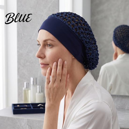 Crochet Hair Net Mesh Bonnet for Women, Breathable Polyester Sleeping Cap with Wide Anti Frizz Elastic Band, Lightweight Cove Wig Styling And