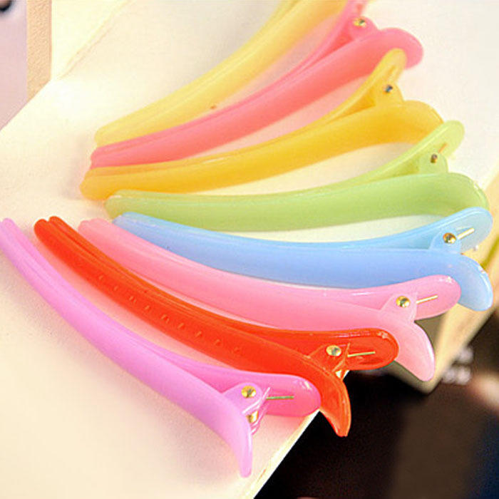 10 Pcs Jelly Candy Duckbill Clip Translucent Plastic Crocodile Clip Headgear EMA