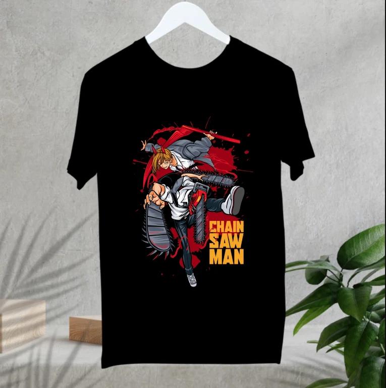 футболка Человек-бензопила, футболка в подарок с аниме, аниме Человек-бензопила, аниме-арт, фанаты аниме 4XL