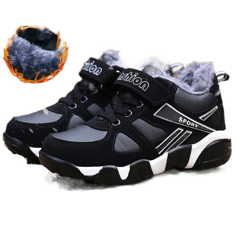 Jungen Winter Baumwollschuhe mittelgroße und ältere Kinder Sportschuhe gefütterte und verdickte thermische Baumwollschuhe Kinderschuhe Grundschule Laufen