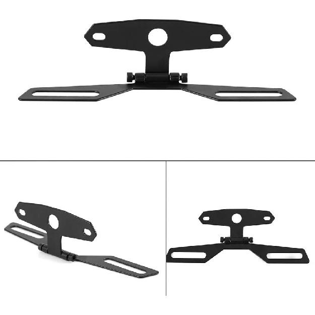 Acouto Motorcycle License Plate Bracket Folding License Plate Tail Brake Light Tag Holder Rear Mini Bracket Mount for Motorcycle ATV Dirt Bike