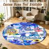 Round Rug Custom NamePoppy Playtime Pattern Non Slip Carpet Home Floor Decor