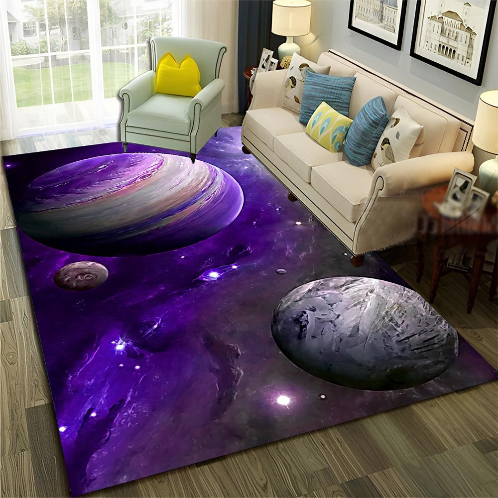 3D Univers Weltraum Galaxie Planet Stern Teppich Teppich für Zuhause Wohnzimmer Schlafzimmer Sofa Fußmatte Dekor,Kinderbereich Teppich Rutschfeste Bodenmatte