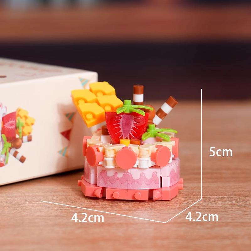 Lego-Compatible Birthday Cake Building Set: Swiss Roll Toy for Kids - Perfect June 1st Gift