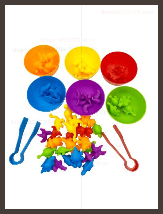 New Montessori Animal Sorting Sensory Toys for Kids Rainbow Counting Color Matching Fine Motor Skills Educational Activity Games