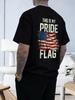 SpringSummer This Is My Pride Flag USA Letter Pattern Printed Cotton Tshirt Fashion Casual Short Sleeve Round Neck Tshirt