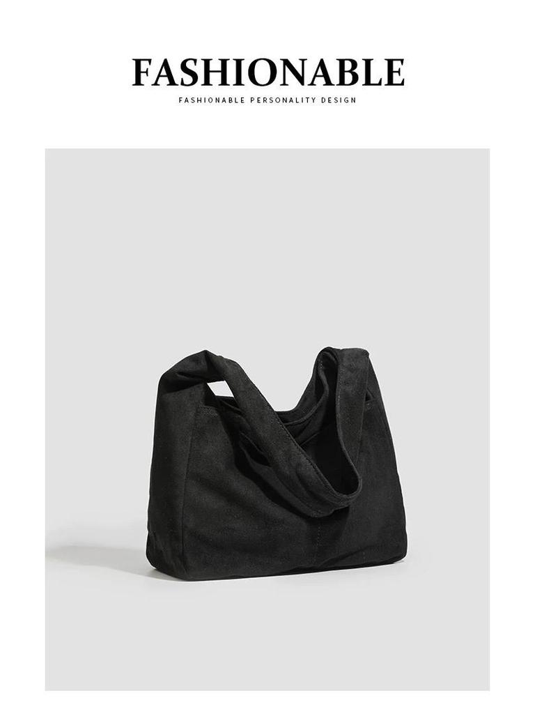 2025 Retro Women's Versatile Autumn/Winter Tote Bag - Lazy Style, Handheld or Shoulder