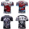Men Compression T-Shirt 3D Digital Print Animal Fitness Workout Gym Short Sleeve Tops
