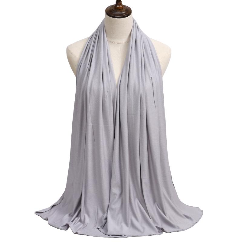 Módní modal Bavlněný dres Hidžáb šátek Dlouhý muslimský šátek Obyčejný měkký turban kravatové zábaly na hlavu pro ženy Afrika čelenka 170x60cm