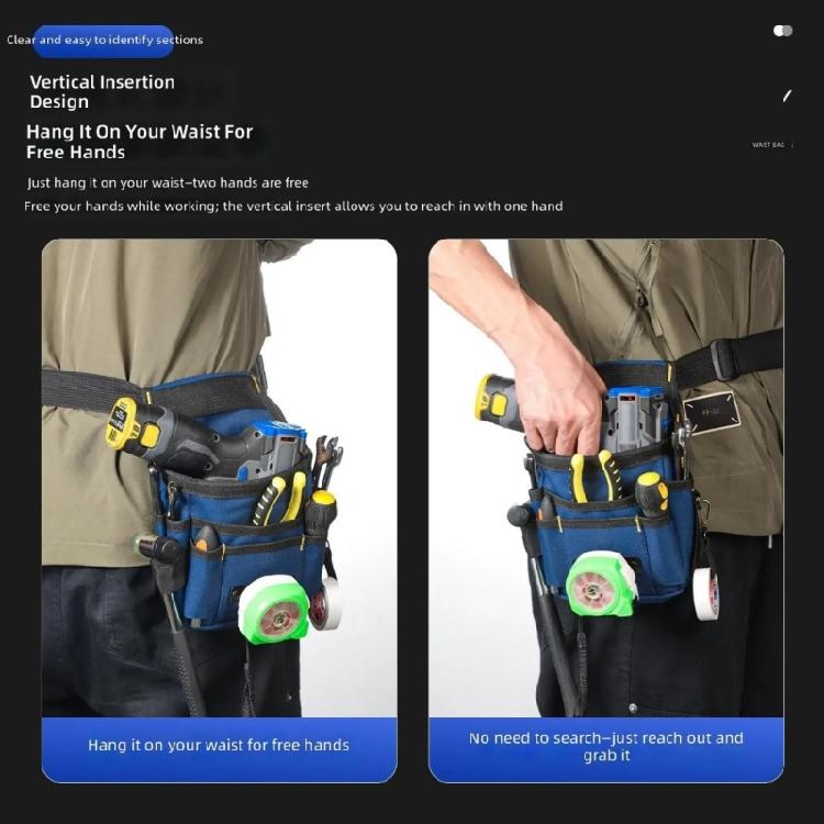Electrician Tool Pouches Tool Belt Pouches Multiple Pockets Organization Attachment for Technician Maintenance