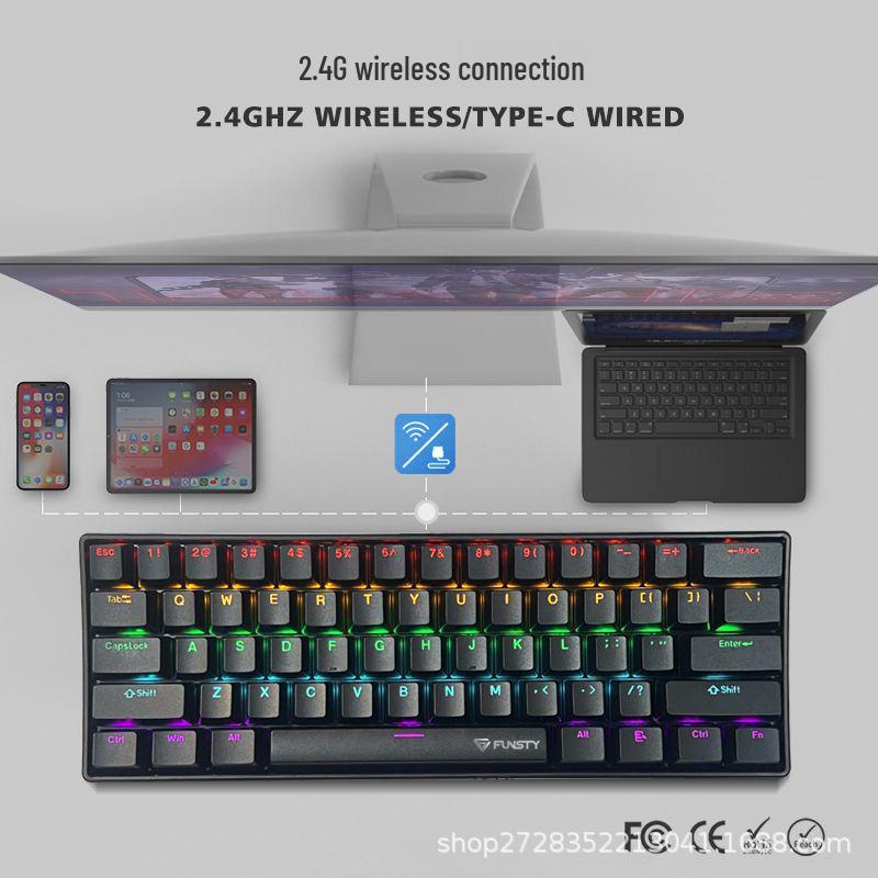 

Enhanced 61-Key Wired Gaming Mechanical Keyboard with Multi-Color Backlight 290*101*38 mm