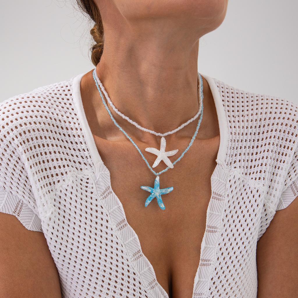 Beach Vacation Sea Star Pendant Necklace - Chic and Refreshing Collar Chain - Delicate Designer Choker - Minimalist Jewelry for Women
