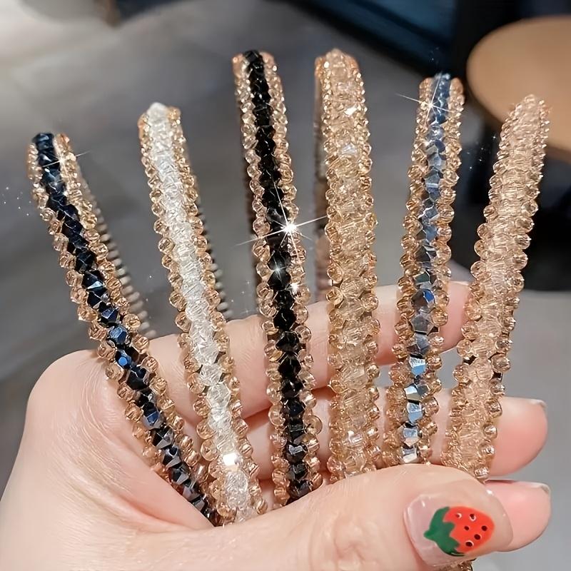 [Elegant | Rhinestone] 6pcs Elegant | Rhinestone Headbands for Women, Non-Slip Hair Bands, Fashionable Zinc Alloy Hair Accessories for Daily Wear 6pcs