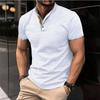 Nueva camiseta POLO para hombre, de doble capa, con cuello alto, de manga corta, deportiva, versátil, informal, camiseta