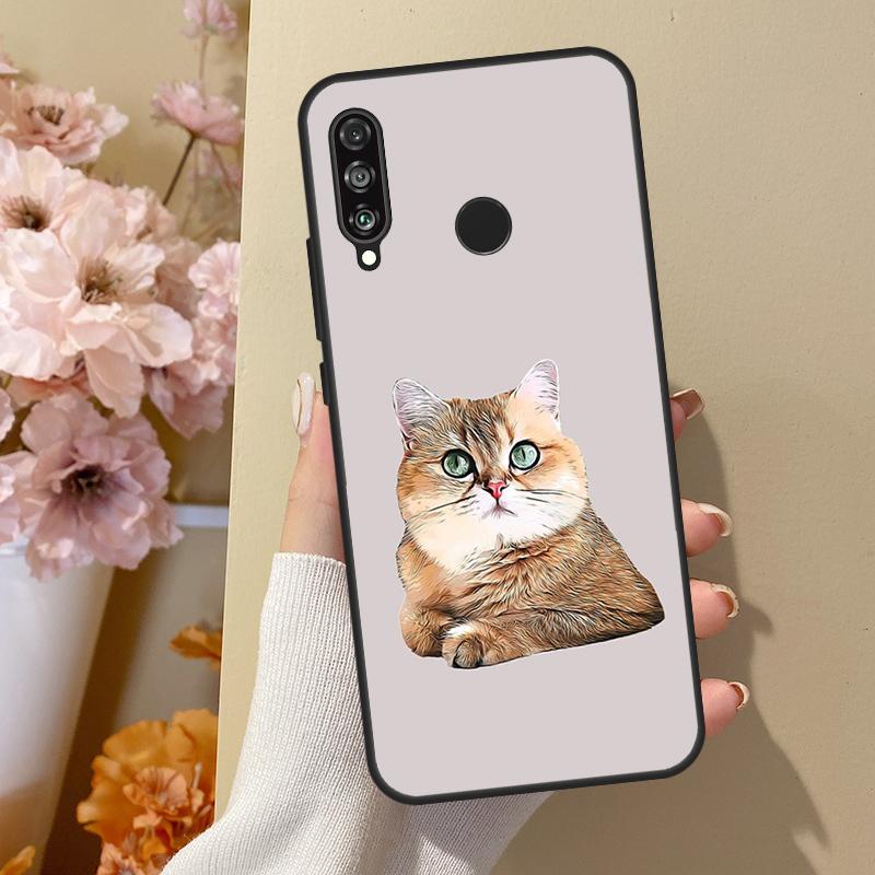 British Shorthair Cat For Huawei Nova 7i 8i 11i 12i 12s Y73 Y70 Y90 Y60 Y72 Y61 Y91 9 10 SE P30 Pro P40 Lite Case