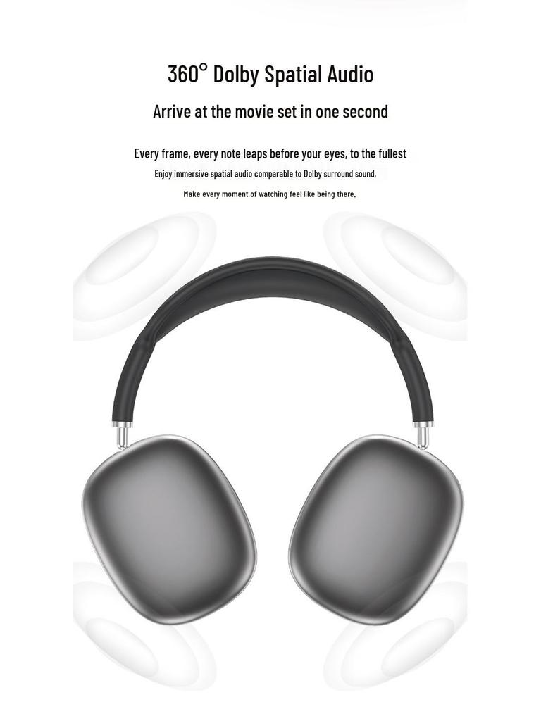 P9AirMax True Wireless Bluetooth Over-Ear Headphones with Heavy Bass and Type-C Charging