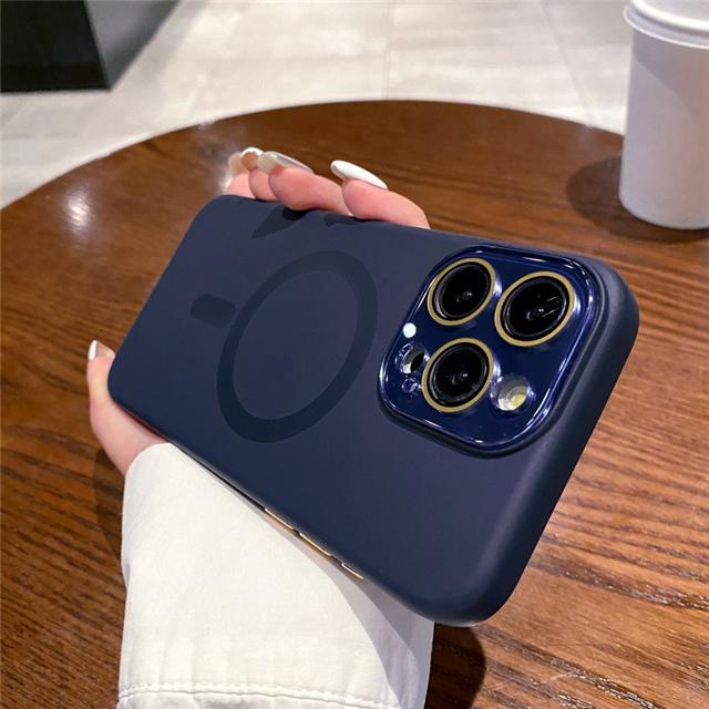 For iPhone 16 Pro Max Luxury Liquid Silicone Magsafe Magnetic Phone Case For iPhone 12 13 14 15 16 Plus Lens Protective Cover