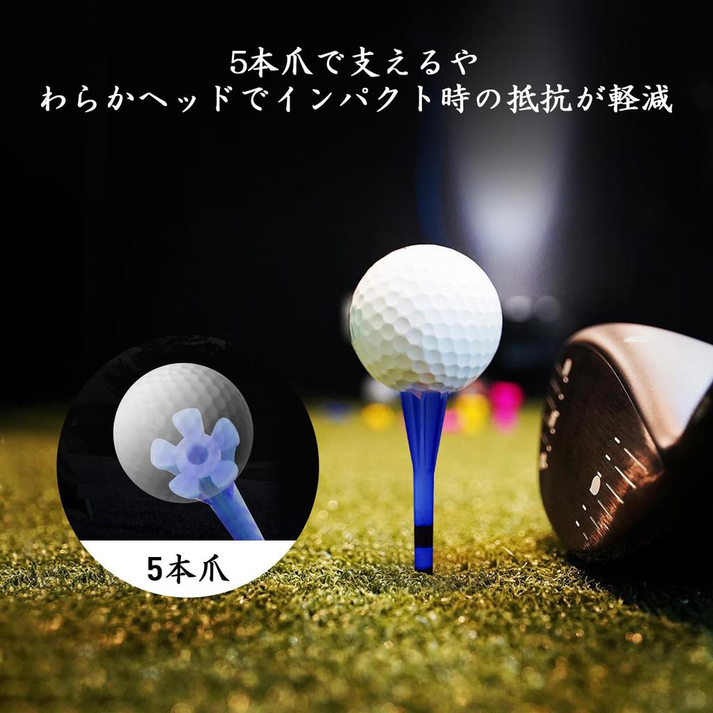Golf tee, plastic tee, long tee with scale, 70mm &