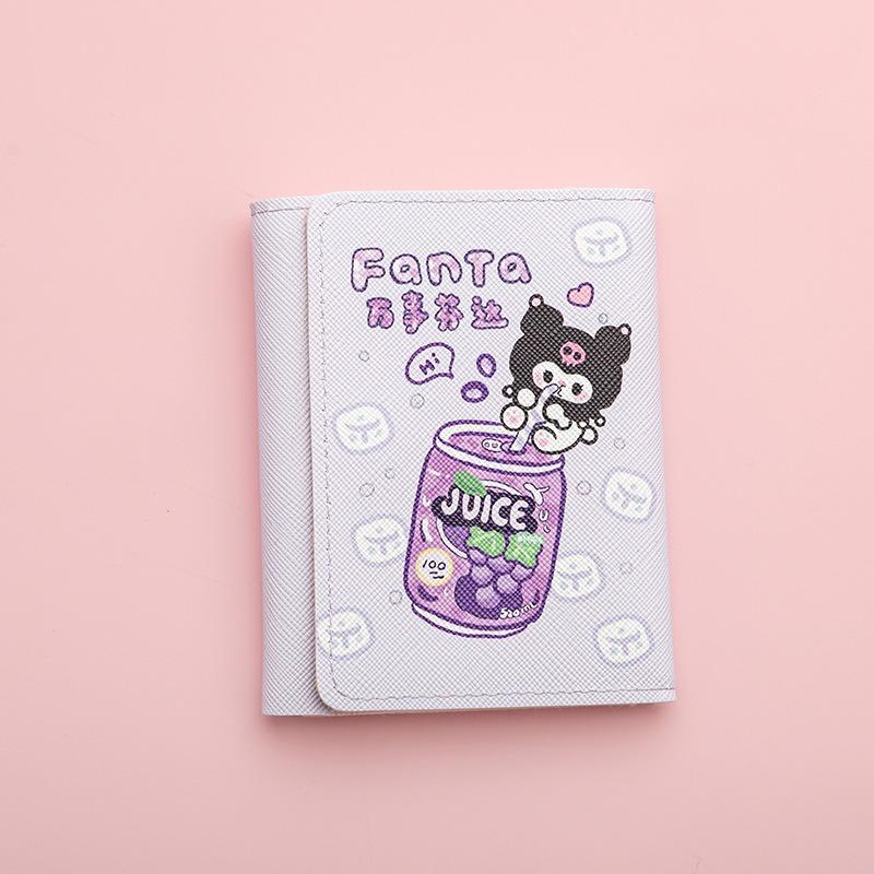 New cute cartoon change bag men's and women's zipper short multi-card wallet card bag