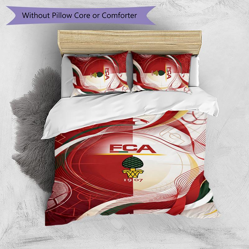 FC Augsburg FC Printed 3PCS Bedding Set Breathable Duvet Cover with Pillowcases Decorative Bed Linen for Bedroom Home