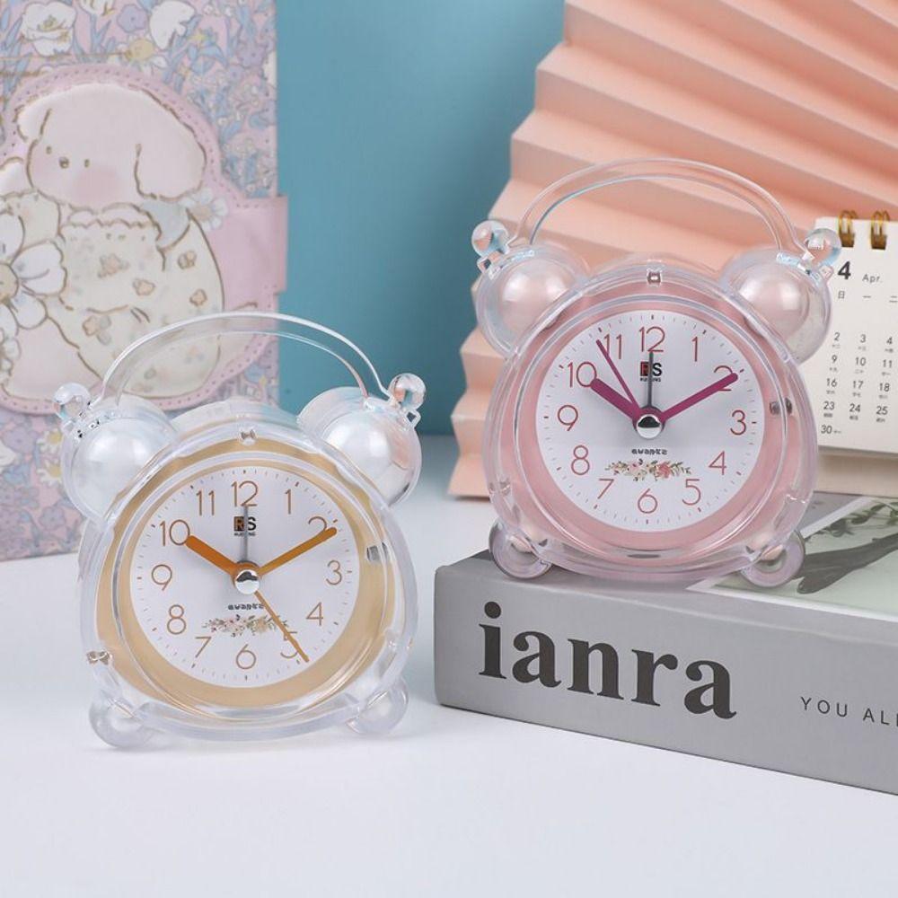 With Light Luminous Alarm Clock Rural Small Desk Clock Fashion Silent Alarm Clock Bedside