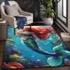 Mermaid Rug - Washable Polyester Mat, Machine Made, Suitable for Living Room, Bedroom, Indoor Use, Camping, Outdoor Decoration