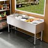 3 Compartment Sink, 18-Gauge 304 Stainless Steel, 254x356x254 mm Bowl Size, 3 Bay Commercial Under Bar Sink with Double Drainboard and Backsplash for