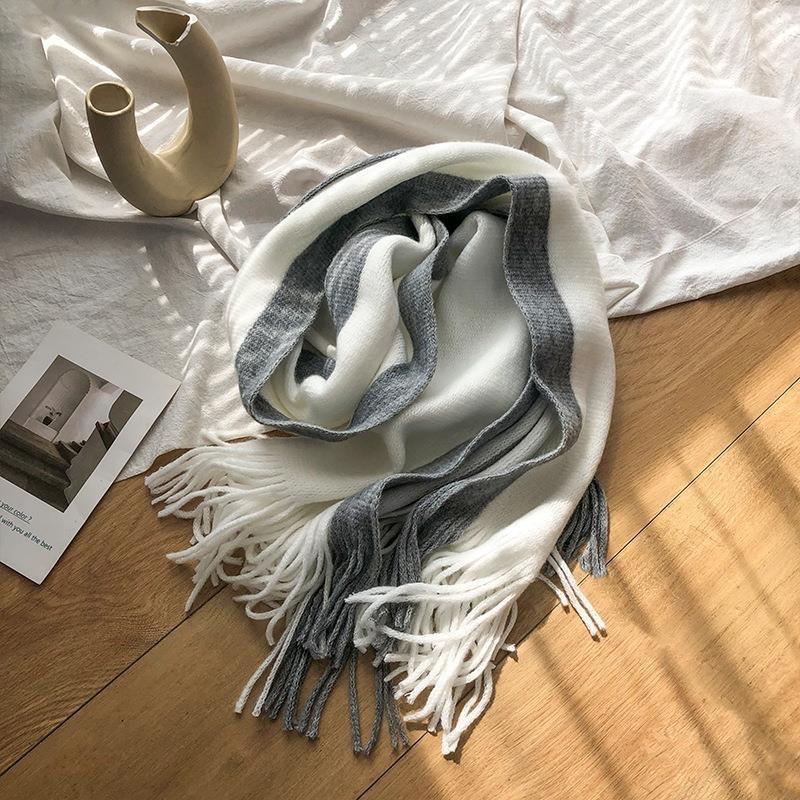 Autumn and Winter Scarf Female Korean Version Versatile Cute Student Couple Ins Girl Japanese Thick Wool Knitted Scarf Tide