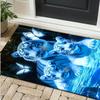 Blue Tiger Water Rug for Bold Interior Design Wild Animal Prints, Eye-Catching Floor Mats for Living AreasSkid resistant carpet