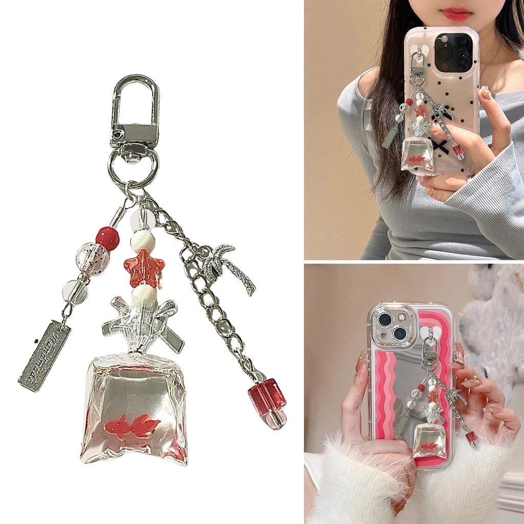 Fashionable Handmade Coconut Beaded Keychain Portable and Sturdy Resin Charm Accessory for Fashion Enthusiasts