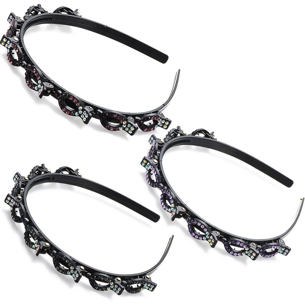 

Полые тканые инструменты для укладки Barrette Twist Плетение Повязка на голову Прическа Заколка для волос Заколка для волос со стразами