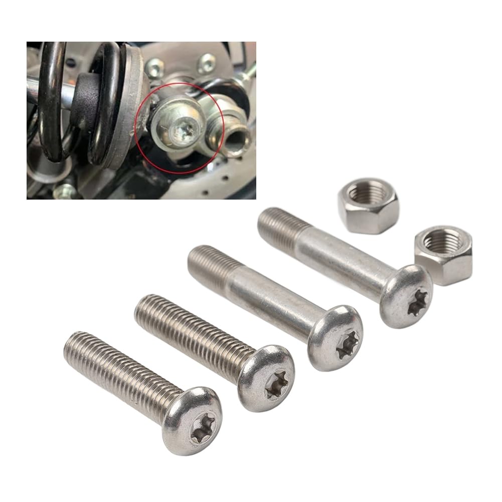 GZYF Rear Shock Mount Bolt Absorber Nut Screw Steel Silver