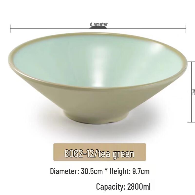 Teal Green 12-inch Commercial Melamine Conical Noodle Bowl
