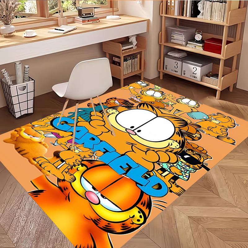 Garfield Print Rug, Washable Floor Carpet, For Entryway Dorm Laundry Room Office Study, Home Decor Birthday Christmas Gift